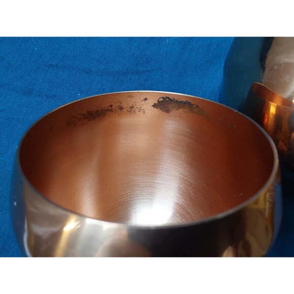 Pair copper rolypoly glasses for Moscow Mule vintage 1970s Coppercraft Guild - Picture 7 of 10